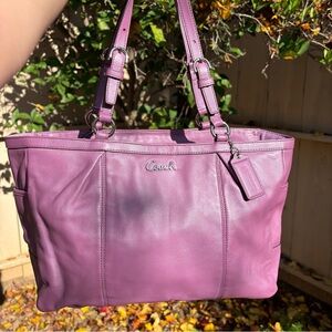 Coach Purple Leather Tote